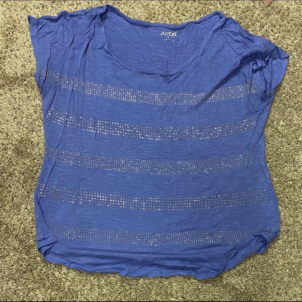 Purple shirt with rinestones
